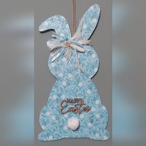 Floral Blue Easter Bunny Decor